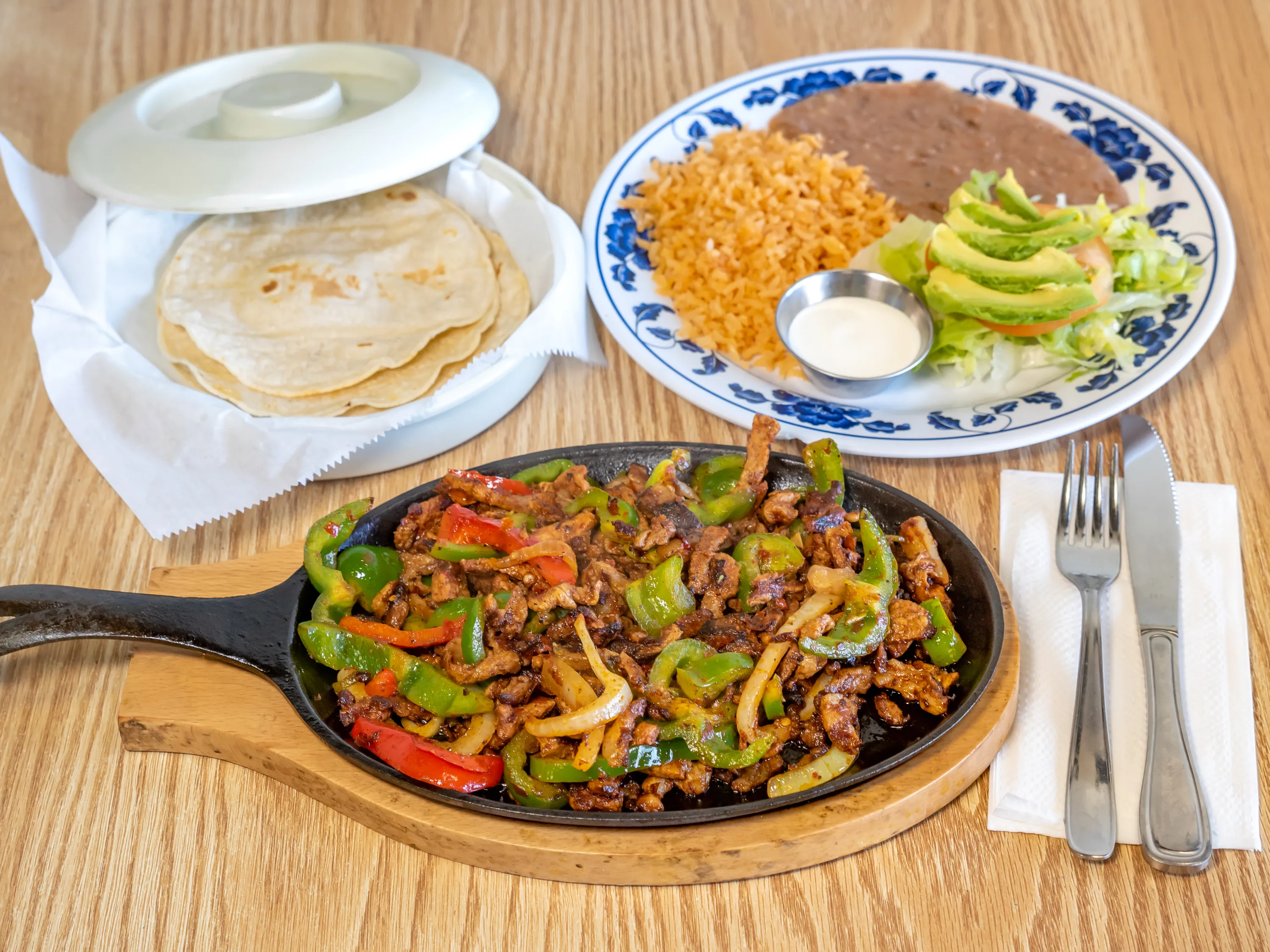 Fajitas al pastor catering from Taqueria Los Potrillos