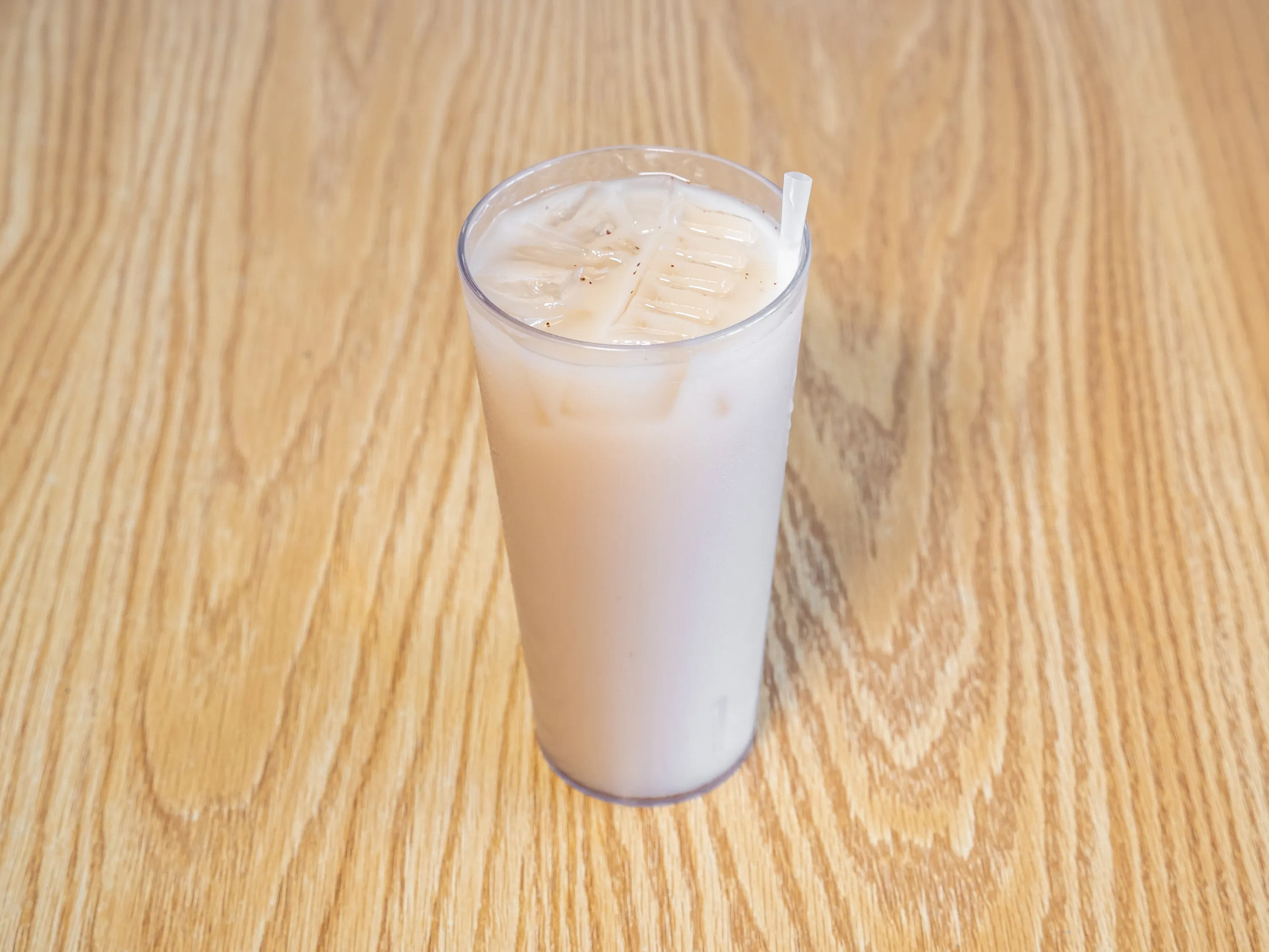 Fresh horchata drink at Taqueria Los Potrillos