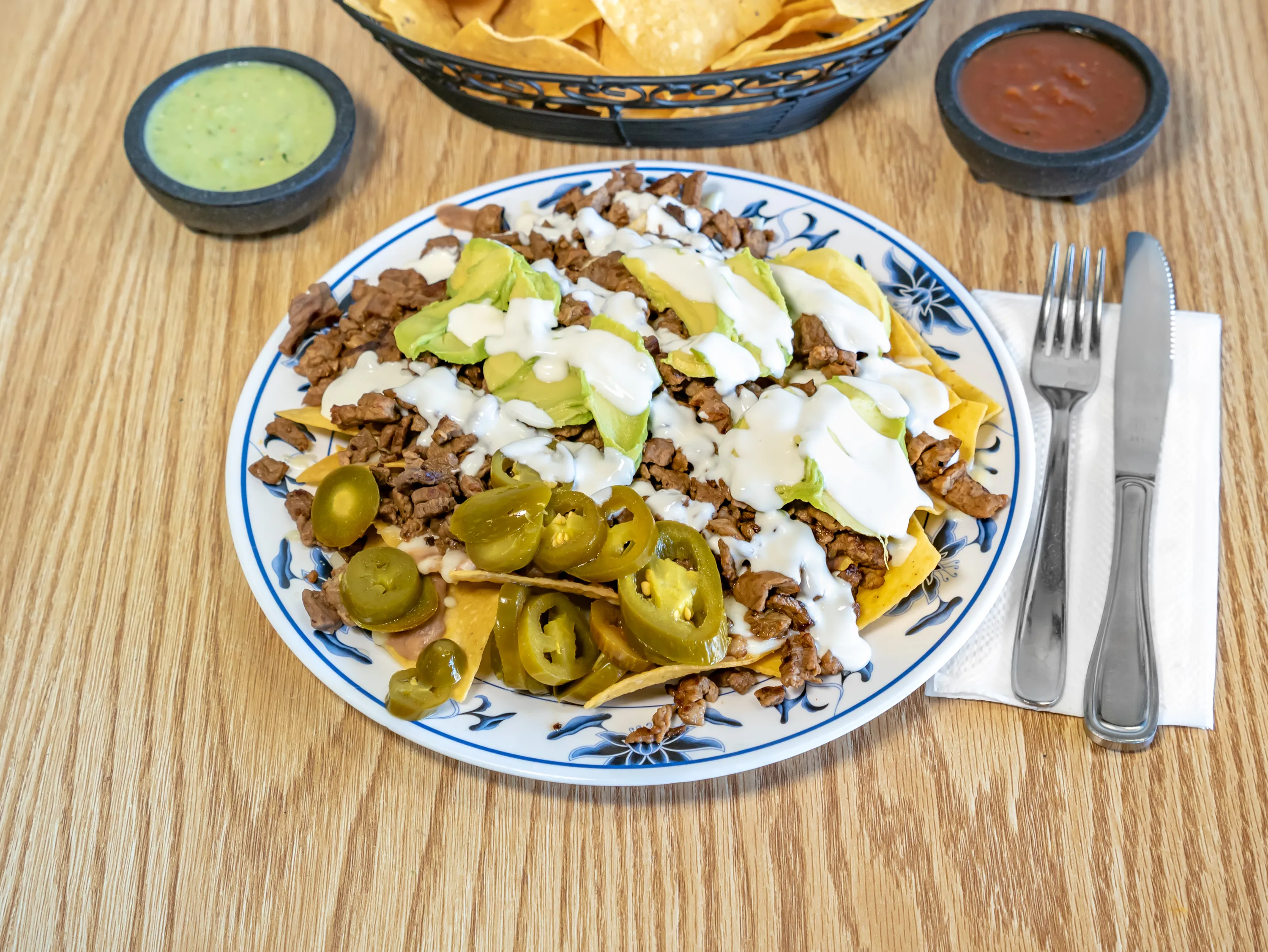 Super nachos party tray from Taqueria Los Potrillos