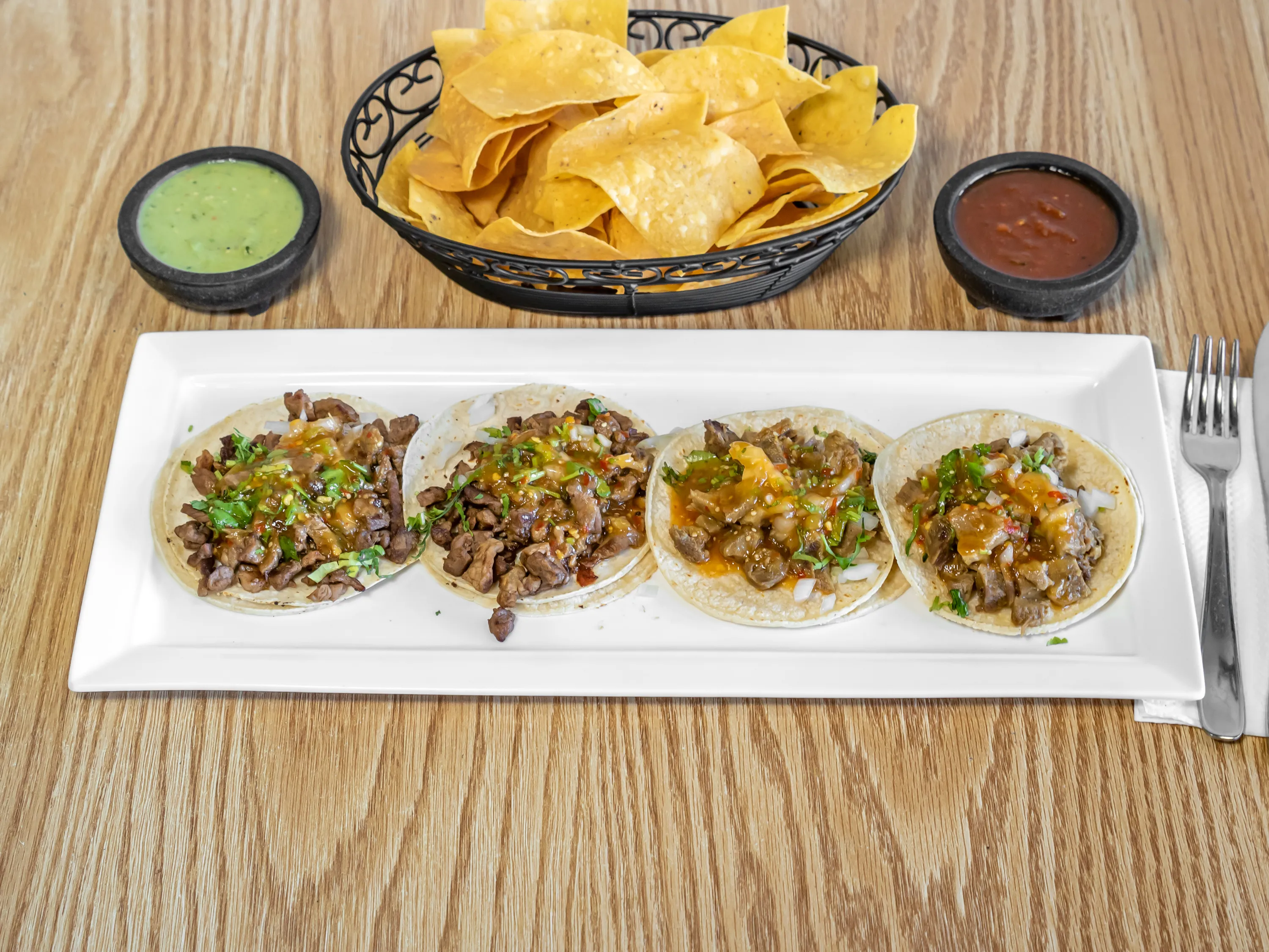 Authentic street tacos at Taqueria Los Potrillos in Petaluma